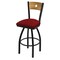 Holland Bar Stool Co 25" Swivel Counter Stool, Black Wrinkle, Med Back, Graph Ruby Seat 83025BWMedMplB016 - alternate 1